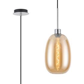 Lori Polished Chrome Ceiling Lights Deco Single Pendant